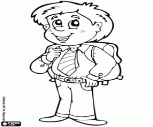 The child with the school uniform coloring page