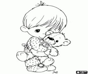 A child has sleep, Precious Moments coloring page
