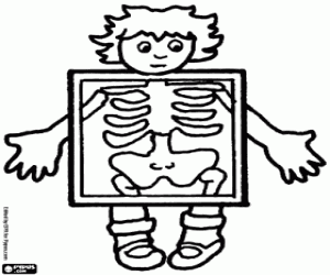 A child through the X-rays coloring page