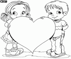 Children with a heart for the father coloring page