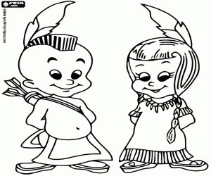 Children of the Mohicans Indians coloring page