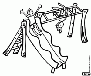 Children in the playground coloring page