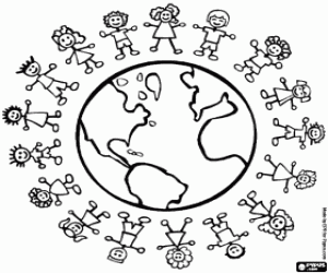 The children's day coloring page