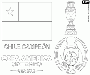 Chile, champion Copa America 2016 coloring page