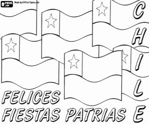 Chile independence celebrations coloring page