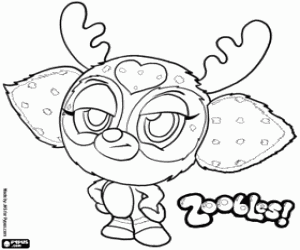 A Chillville reindeer, Zoobles coloring page