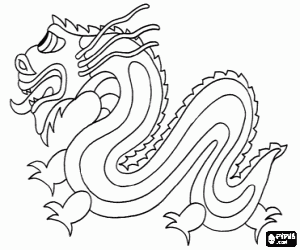 Chinese dragon or Oriental dragon coloring page