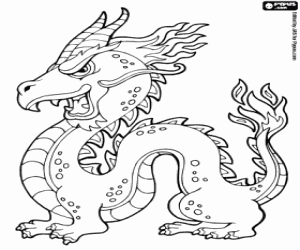 A Chinese dragon coloring page