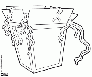 Chinese noodles coloring page