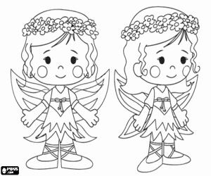 Chloe the fairy of the forest coloring page