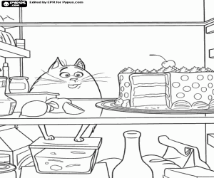 Chloe with the fridge opened coloring page