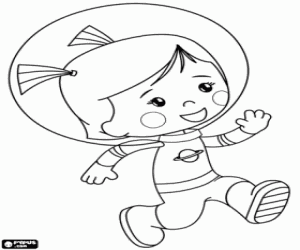 Chloe the little astronaut coloring page