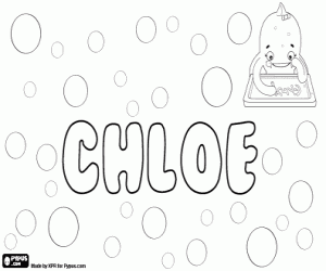 Chloe, name for girl coloring page