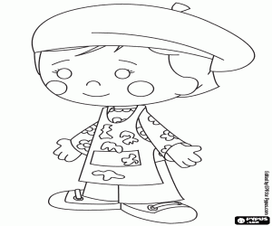 Chloe, the painter artist coloring page