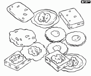 Chocolate sweets with nuts coloring page