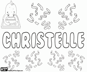 Christelle, French name coloring page