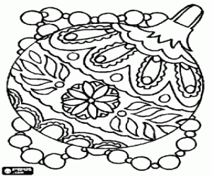 Christmas ball with geometric motifs coloring page