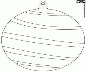 Christmas ball with several strips coloring page