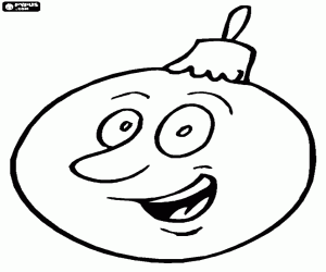 Christmas ball with a smile coloring page
