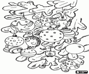 Christmas balls and decorations coloring page