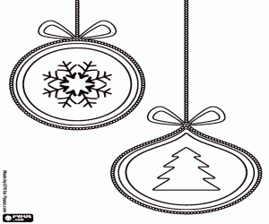 Christmas balls hanging coloring page