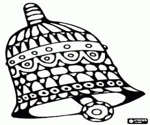 Christmas bell with geometry coloring page
