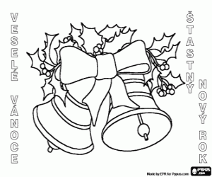 Christmas bells in czech coloring page