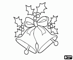 Christmas bells, decoration coloring page