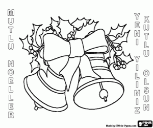 Christmas Bells in Turkish coloring page