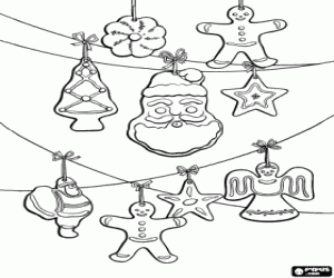 Christmas biscuits for decoration coloring page