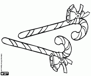Christmas candies with little bells coloring page