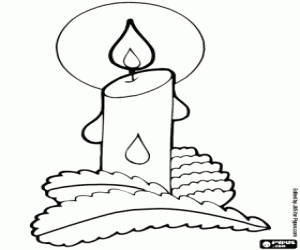 Christmas candle coloring page