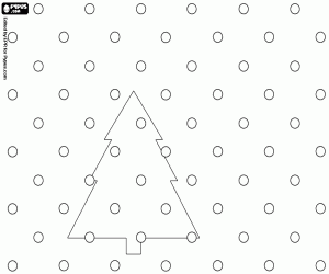 Christmas card, fir and snow coloring page