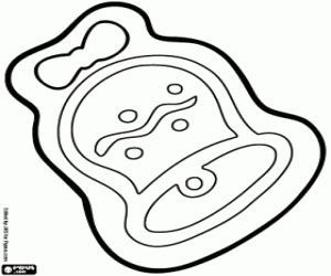 Christmas cookie as a bell coloring page