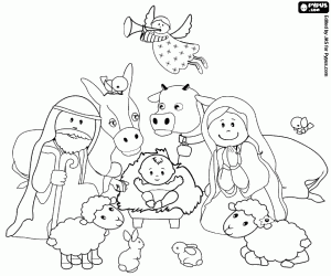 Our Christmas crib coloring page