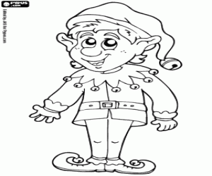Christmas elf coloring page