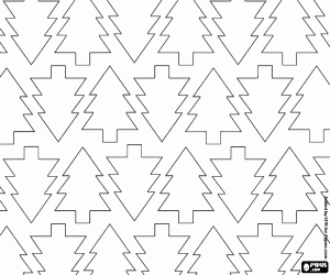 Christmas firs geometric pattern coloring page