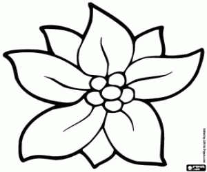 Christmas flower coloring page
