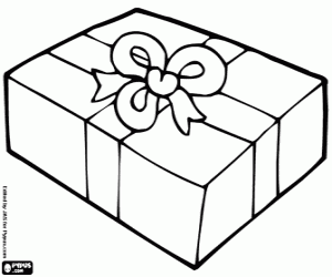 Christmas gift box coloring page