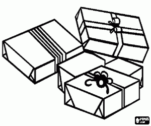 Christmas Gift Boxes coloring page