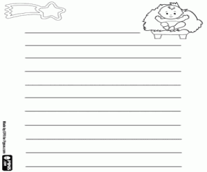 Christmas letter with Baby Jesus coloring page