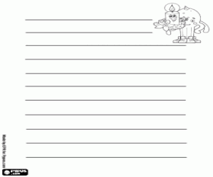 Christmas letter, Pypus with candle coloring page