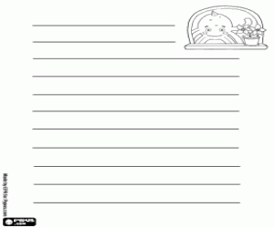 Christmas letter Pypus and flower coloring page