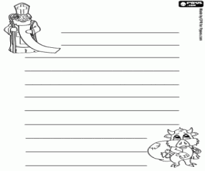 Christmas letter with Saint Nicholas coloring page