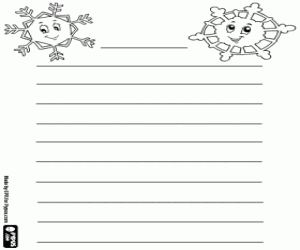 Christmas letter and snowflakes coloring page