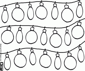 A Christmas lights garland coloring page