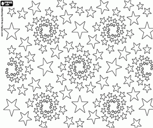 Christmas pattern with stars spirals coloring page