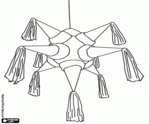 Christmas pinata, a star coloring page