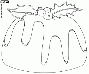 A Christmas pudding coloring page