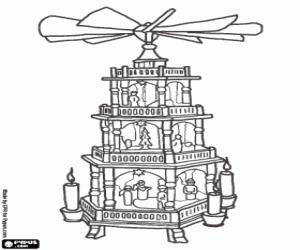 Christmas pyramid coloring page